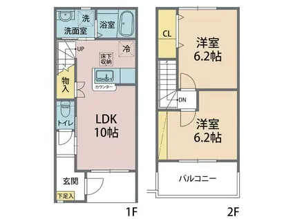GIRASOLE(2LDK/1階)の間取り写真