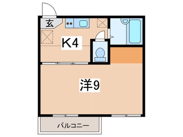 メープルガーデン(1K/2階)の間取り写真
