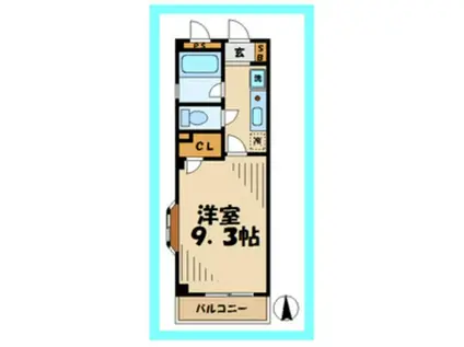 アーク登戸(1K/3階)の間取り写真