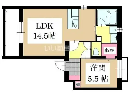 SERENO(1LDK/5階)の間取り写真