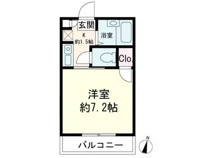 レスコート蕨(1K/2階)の間取り写真