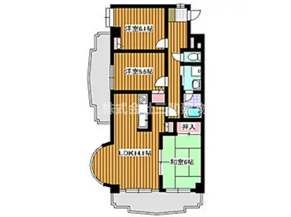 プラザ・サン・タナカ5号館(3LDK/2階)の間取り写真