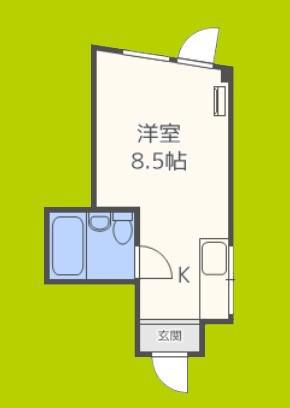 ベルビー豊田(ワンルーム/2階)の間取り写真