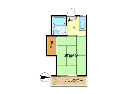 コーポTK(1K/2階)の間取り写真