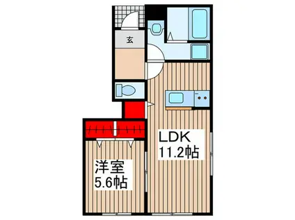 リーブルファイン南桜井VI(1LDK/1階)の間取り写真