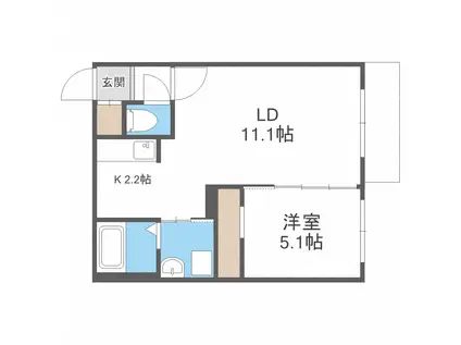 ALOHA(1LDK/2階)の間取り写真