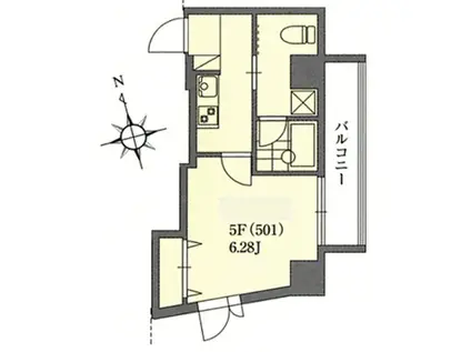 COMS SHIROKANE(1K/4階)の間取り写真