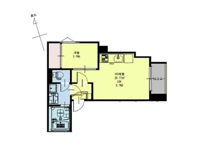 REGALEST スカイヒル 小田原(1LDK/1階)の間取り写真