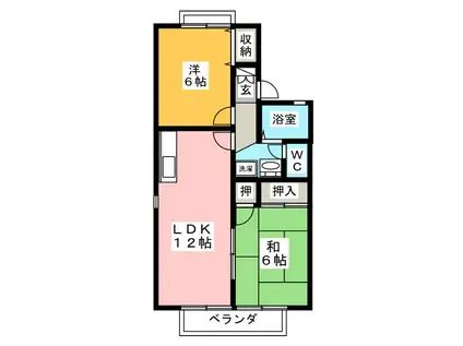 セジュールMATSUBARA(2LDK/2階)の間取り写真