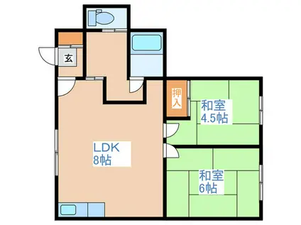 ハイム樹苑(2LDK/1階)の間取り写真