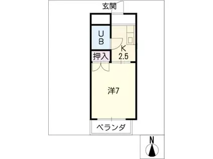 福善ビル(1K/2階)の間取り写真