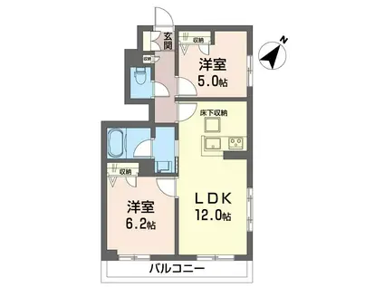 シャインポート原宿II(2LDK/1階)の間取り写真