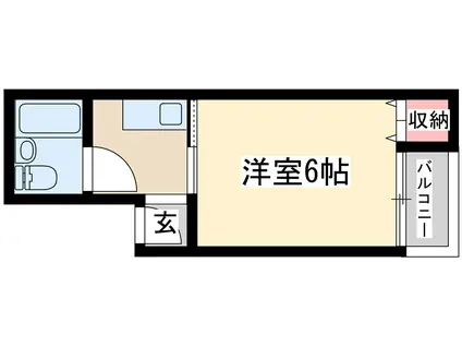 グランビルド新北野2(1K/5階)の間取り写真