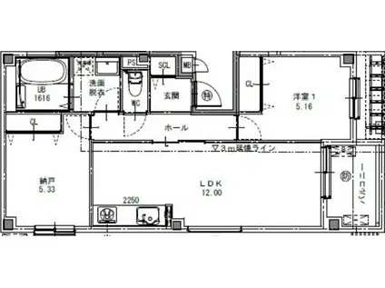 東祥グレイス角田(1SLDK/3階)の間取り写真