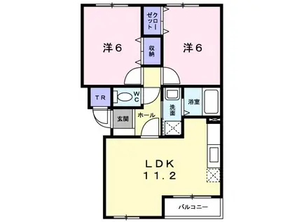 グレイスヴィラ(2LDK/1階)の間取り写真