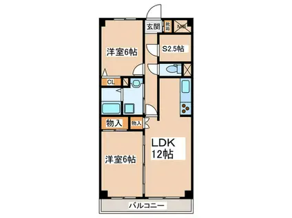 スーリール永山(2SLDK/2階)の間取り写真