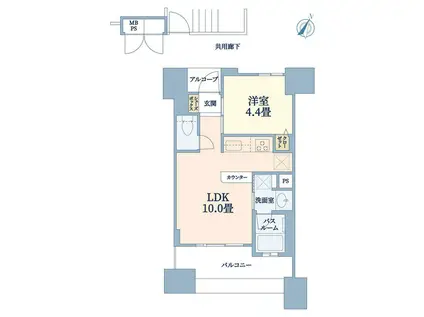 ワコーレ・トアロード・ザ・スイート(1LDK/8階)の間取り写真