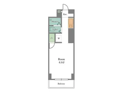 リヴァリー鵜の木(ワンルーム/2階)の間取り写真