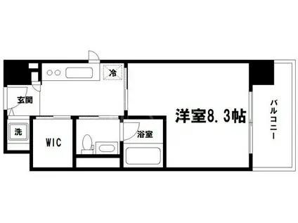 エイペックス東心斎橋II(1K/3階)の間取り写真