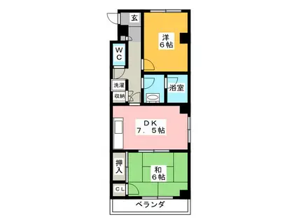 アーバンレジデンス(2DK/4階)の間取り写真