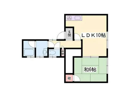 桜ケ丘団地(1LDK/1階)の間取り写真