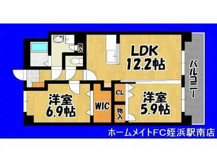グリーンスクエア(2LDK/4階)の間取り写真