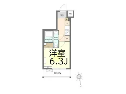SHOKEN RESIDENCE横浜白楽(1K/2階)の間取り写真