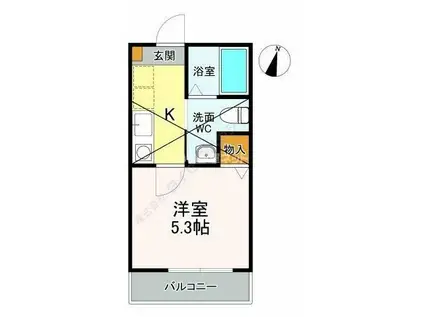 ルミナスポート(1K/3階)の間取り写真