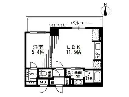 ザ・パークハビオ天満橋(1LDK/6階)の間取り写真