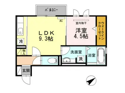 CLE DU BONHEUR(1LDK/2階)の間取り写真