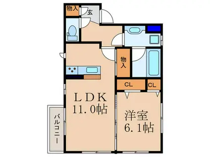 コーポ大敬III(1LDK/1階)の間取り写真
