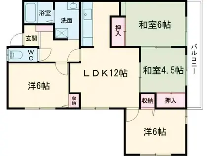 サンメゾン忍海(4LDK/3階)の間取り写真