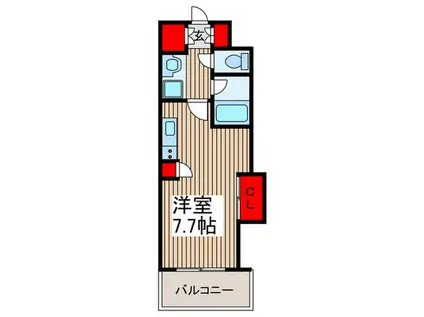 パラドール(ワンルーム/3階)の間取り写真