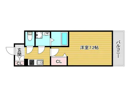 エスリード難波ステーションプラザ(1K/11階)の間取り写真