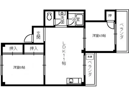 フォレストコート(2LDK/2階)の間取り写真