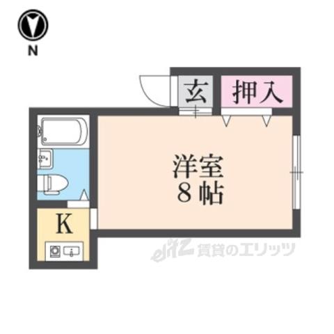 サンセルジュ香里園(1K/2階)の間取り写真