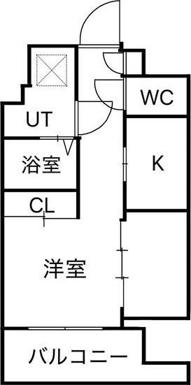 エステシア上前津(1SK/11階)の間取り写真