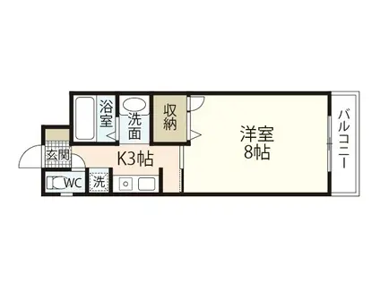 リバーサイド豊栄(1K/3階)の間取り写真