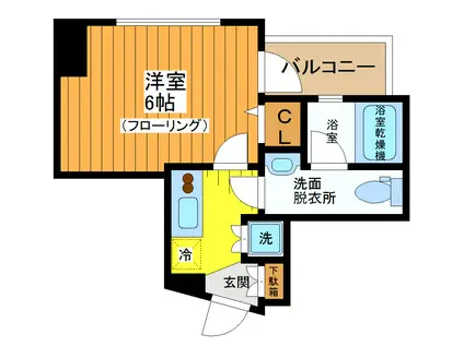 ブライズ駒澤(1K/2階)の間取り写真