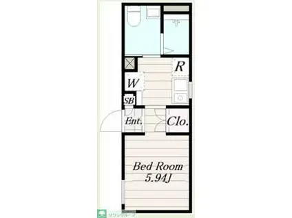 DUO MAISON 西新宿ウエスト(ワンルーム/1階)の間取り写真