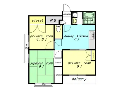 ハイムタカハシ(3DK/1階)の間取り写真