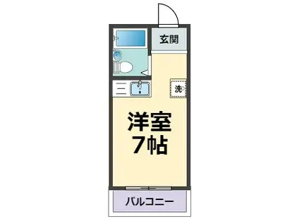 ボヌール里中(1K/3階)の間取り写真