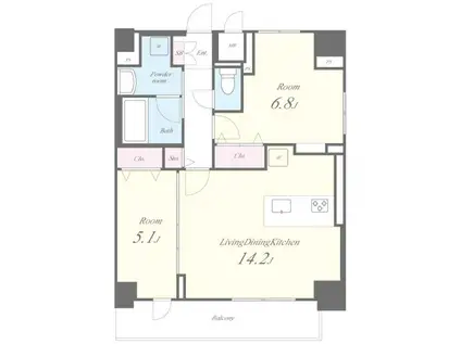ピノ・アガタ岐阜駅前(2LDK/12階)の間取り写真