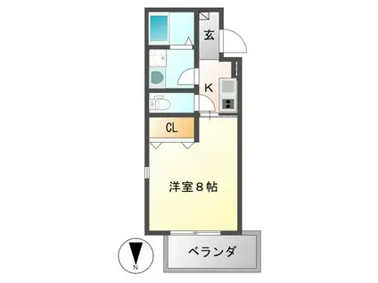 EVER GREEN 武庫之荘(1K/3階)の間取り写真