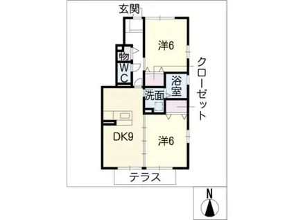 SEIROSE(2DK/1階)の間取り写真