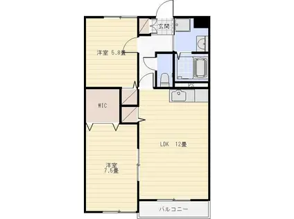 プリントス(2LDK/1階)の間取り写真