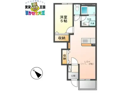 シャルマンコートKS(1LDK/1階)の間取り写真