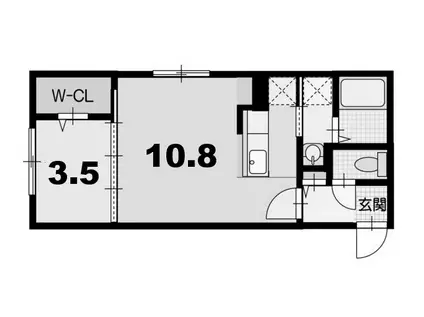 ジェムスパンカー(1LDK/3階)の間取り写真