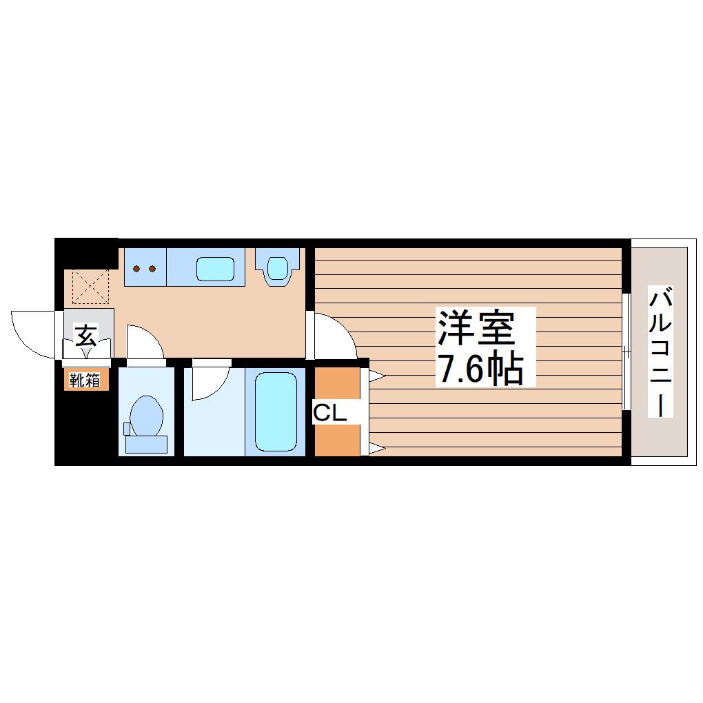 アバンサール泉中央(1K/1階)の間取り写真
