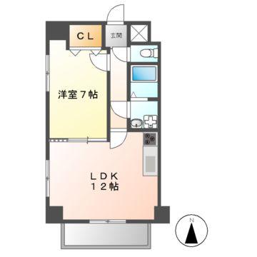W HOUSE(1LDK/4階)の間取り写真